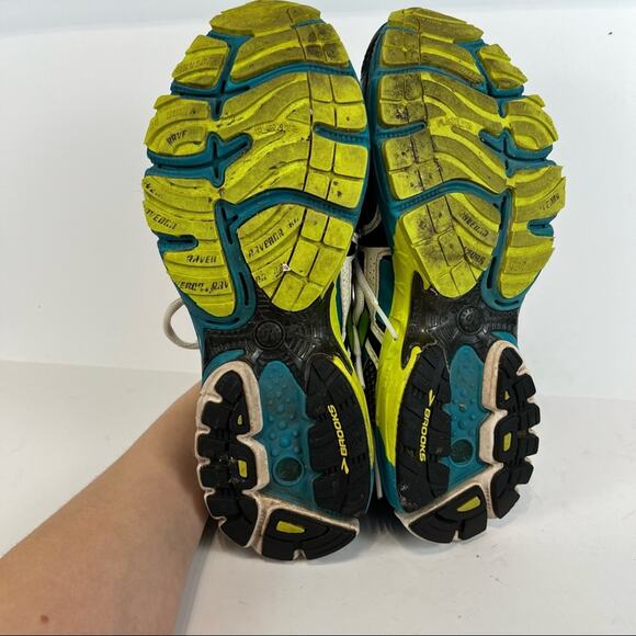 Brooks Ravenna 4 Blue + Lime Green Running Shoes Size Woman's 9.5 - Picture 3 of 7